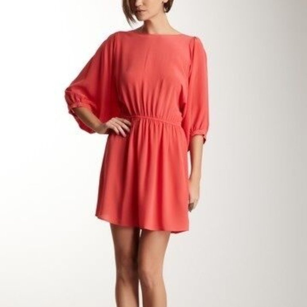 Pippa & Teegan Women's Size 2 Coral Silk Dress